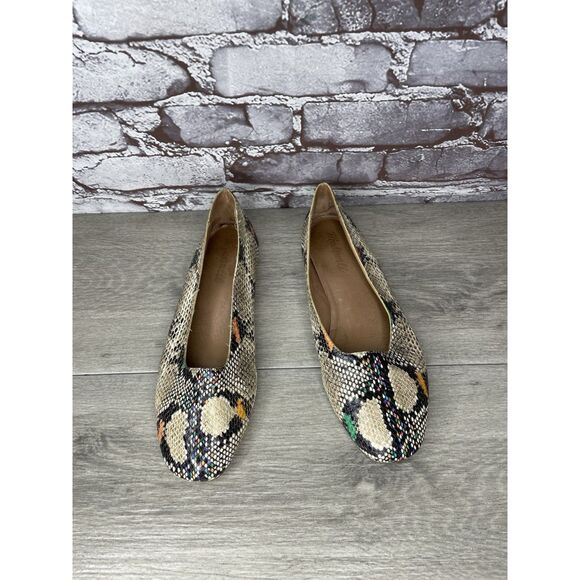 Madewell The Cory Snake Embossed Leather Ballet Flats Women’s Sz 8M US/38.5EU - Picture 11 of 16